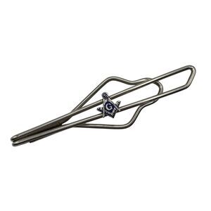 Vintage Freemason Tie Bar Silver Enamel Mason Masonic